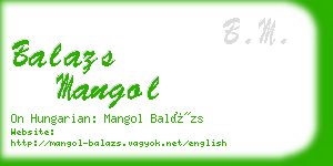 balazs mangol business card